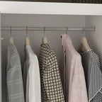 Kleiderschrank mit 93,9/74,2 Zoll Höhe, Hängebereich, Schubladen und Stauraum