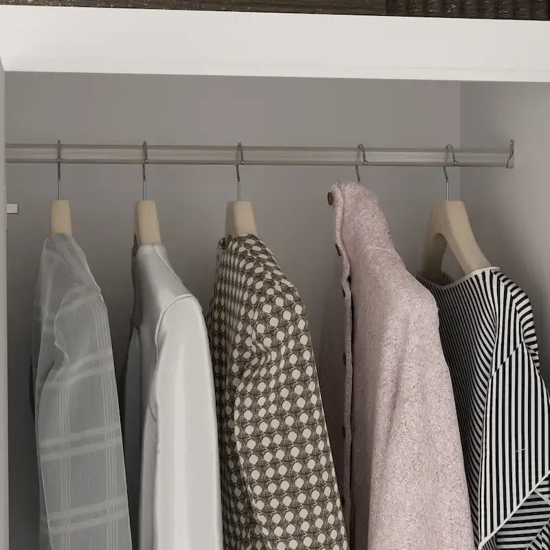 Kleiderschrank mit 93,9/74,2 Zoll Höhe, Hängebereich, Schubladen und Stauraum