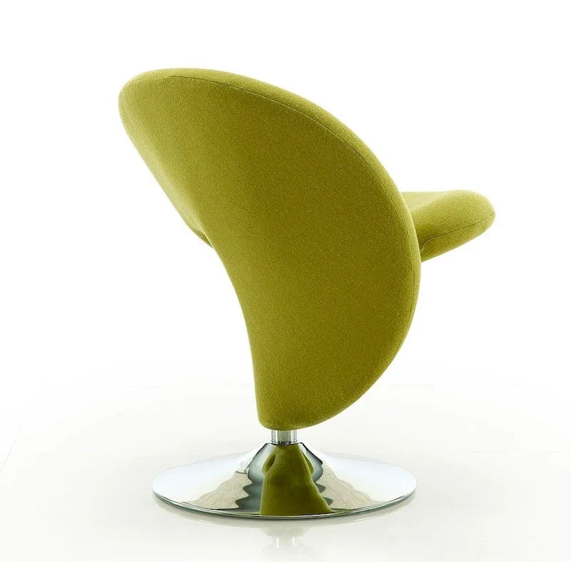 Manhattan Comfort Curl drehbarer Akzentstuhl aus Wollmischgewebe mit Chromgestell (2er-Set)