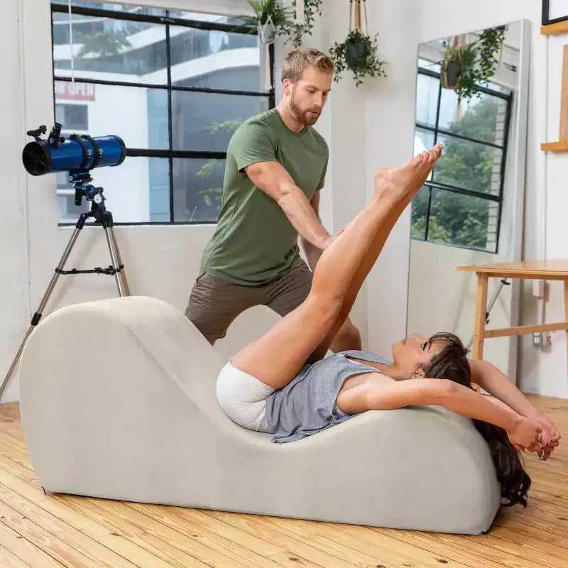 Elegantní lenoška Avana na jógu - vyrobeno v USA - skvělá na protahování, relaxaci, cvičení a další aktivity, 60D x 18W x 26H palců, světle šedá