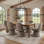 Ensemble de 6 chaises de salle à manger modernes pivotantes à 360°, sans accoudoirs, avec piètement de style piédestal, chaises d’appoint élégantes pour la cuisine, la salle à manger ou le bureau -Panipeachy
