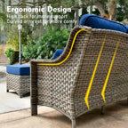 Ensemble de conversation de mobilier de patio extérieur XIZZI en 9 pièces avec fauteuil pivotant