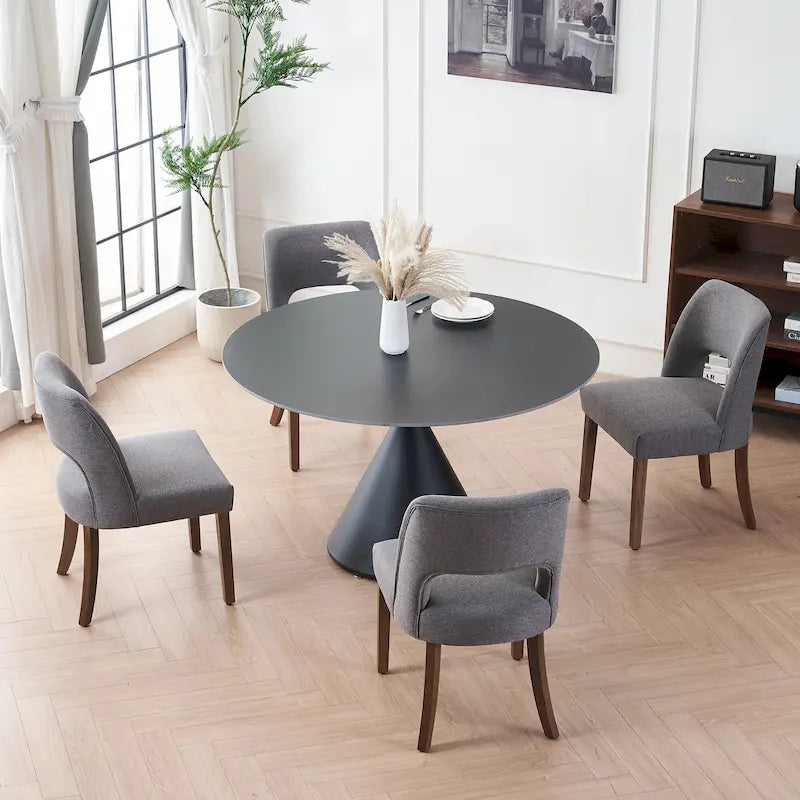 Set aus 4 Esszimmerstühlen mit Stoffbezug