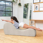 Elegantní lenoška Avana na jógu - vyrobeno v USA - skvělá na protahování, relaxaci, cvičení a další aktivity, 60D x 18W x 26H palců, světle šedá