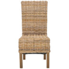 Conjunto de 2 cadeiras de jantar em vime natural 19W x 22D x 41H, estilo boho costeiro