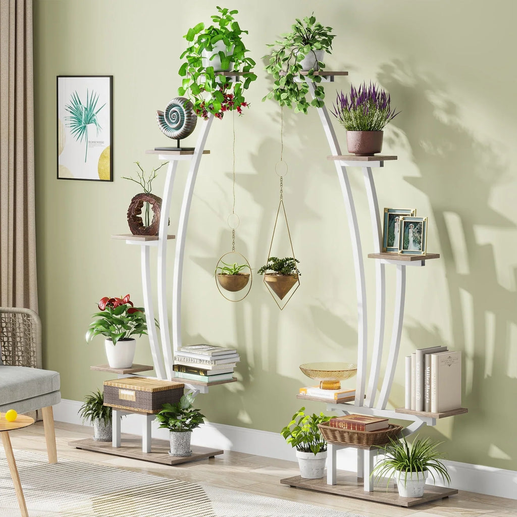 Zimmerpflanzenständer, 6-stöckiges Blumenregal für Haus und Garten – 2er-Set