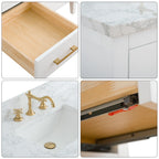 Mobile bagno Vanity Art 72 con doppio lavabo e piano in marmo composito