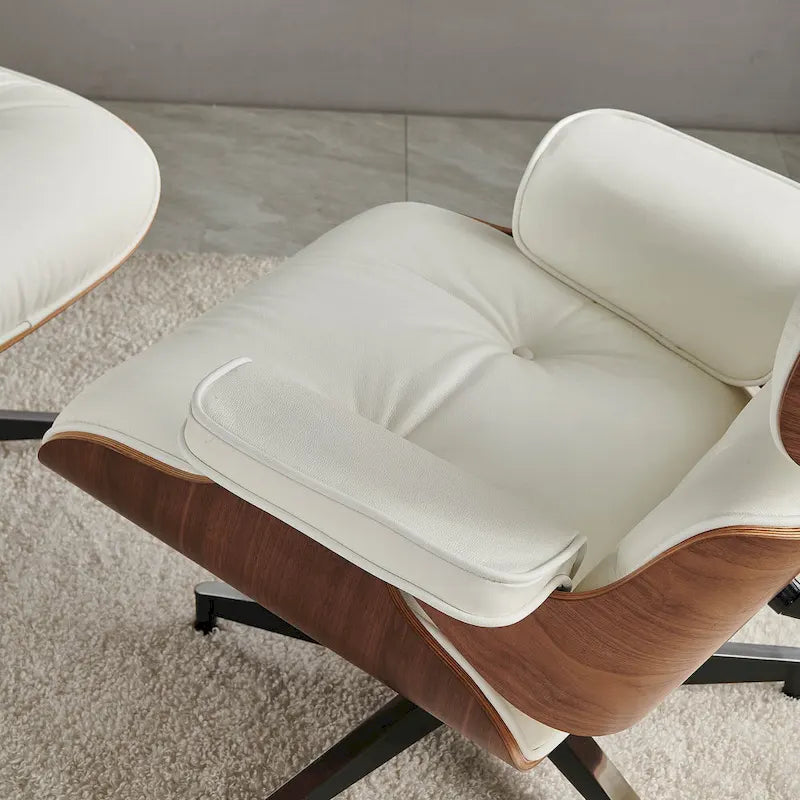 Poltrona lounge reclinabile in pelle dal design moderno di metà secolo
