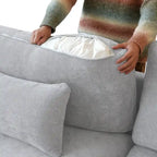 Großes Ecksofa aus Leinen für das Wohnzimmer-Set