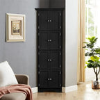Meuble de rangement d’angle haut avec 8 portes et 4 étagères
