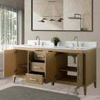 Mobile bagno Vanity Art 72 con doppio lavabo e piano in marmo composito