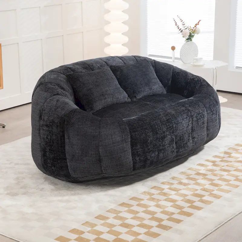 GDFStudio - Sofá descontraído Laurel em chenille para 2 pessoas, com espuma de alta densidade e conforto extra