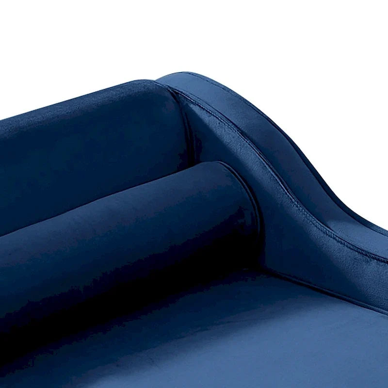 Elegante französische Chaiselongue mit Samtbezug, Stauraum und Kissen