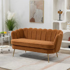Kleines Mini-Sofa für zwei Personen mit goldenem Metallbein – 2 Sitzplätze
