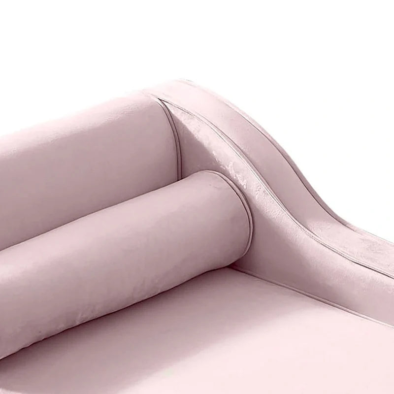 Elegante französische Chaiselongue mit Samtbezug, Stauraum und Kissen