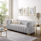 85 modernes Waffelstoff-Sofa, komfortables Freizeitsofa