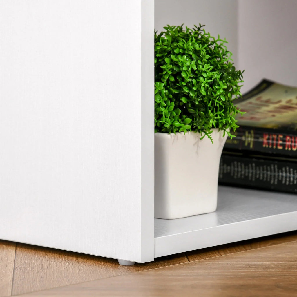 HOMCOM 47 modern thuiskantoorbureau met boekenkast, schrijftafel en werkplek, met 3 laden en opbergplank - wit