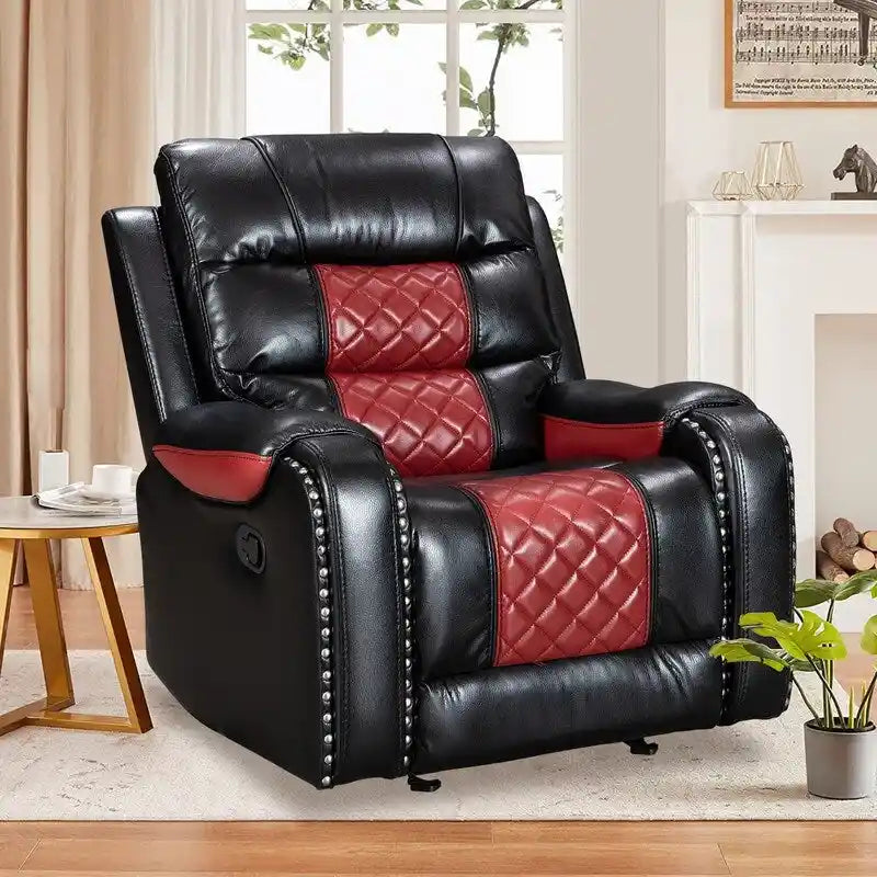 Fauteuil inclinable grand format en similicuir, design américain, pour le salon