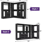 Ensemble Besiost de 3 éléments pour dressing d’angle avec étagères en colonne et tiroirs, organisateur de dressing autoportant avec tringles