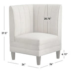Conjunto de banqueta estofada de 3 peças Lifestorey Kerrington com costas caneladas