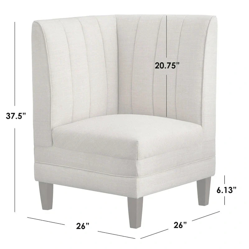 Conjunto de banqueta estofada de 3 peças Lifestorey Kerrington com costas caneladas