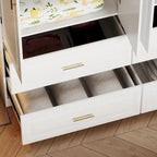 Kleiderschrank mit 93,9/74,2 Zoll Höhe, Hängebereich, Schubladen und Stauraum