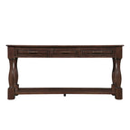 Consolle lunga in legno con 3 cassetti e 1 ripiano inferiore