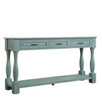 Consolle lunga in legno con 3 cassetti e 1 ripiano inferiore
