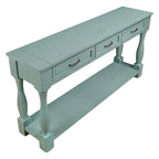 Consolle lunga in legno con 3 cassetti e 1 ripiano inferiore