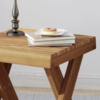 Tavolino laterale in legno di acacia di