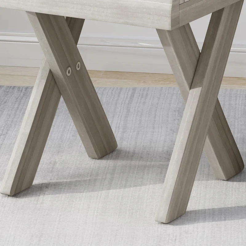 Tavolino laterale in legno di acacia di