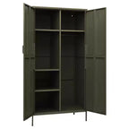 vidaXL Kleiderschrank olivgrün 89,9 x 50 x 180,1 cm aus Stahl