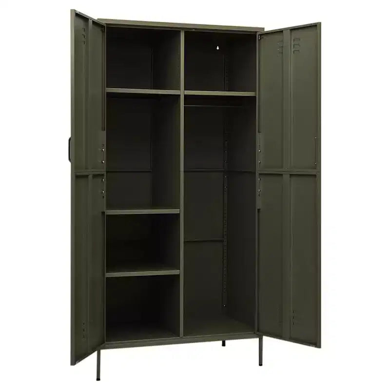 vidaXL Kleiderschrank olivgrün 89,9 x 50 x 180,1 cm aus Stahl