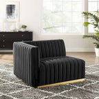  Tufted Performance Velvet Left-Arm Chair