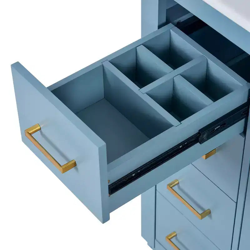 Badkamermeubel voor enkele wastafel van 30 met kast en 3 laden - zwart / blauw / groen / indigo / wit
