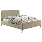 Letto matrimoniale in tessuto moderno di metà secolo con piattaforma
