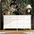 Comò a 6 cassetti moderno bianco, comò in legno con cassetti, cassettiera contenitore in legno