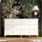 Comò a 6 cassetti moderno bianco, comò in legno con cassetti, cassettiera contenitore in legno