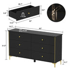 Comò a 6 cassetti moderno bianco, comò in legno con cassetti, cassettiera contenitore in legno