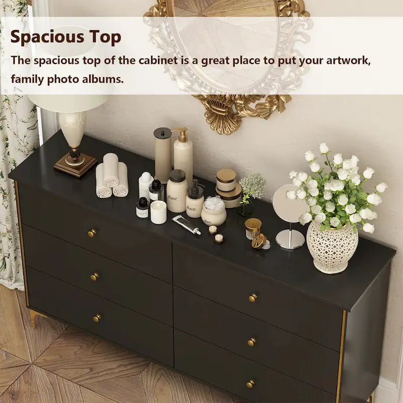 Comò a 6 cassetti moderno bianco, comò in legno con cassetti, cassettiera contenitore in legno