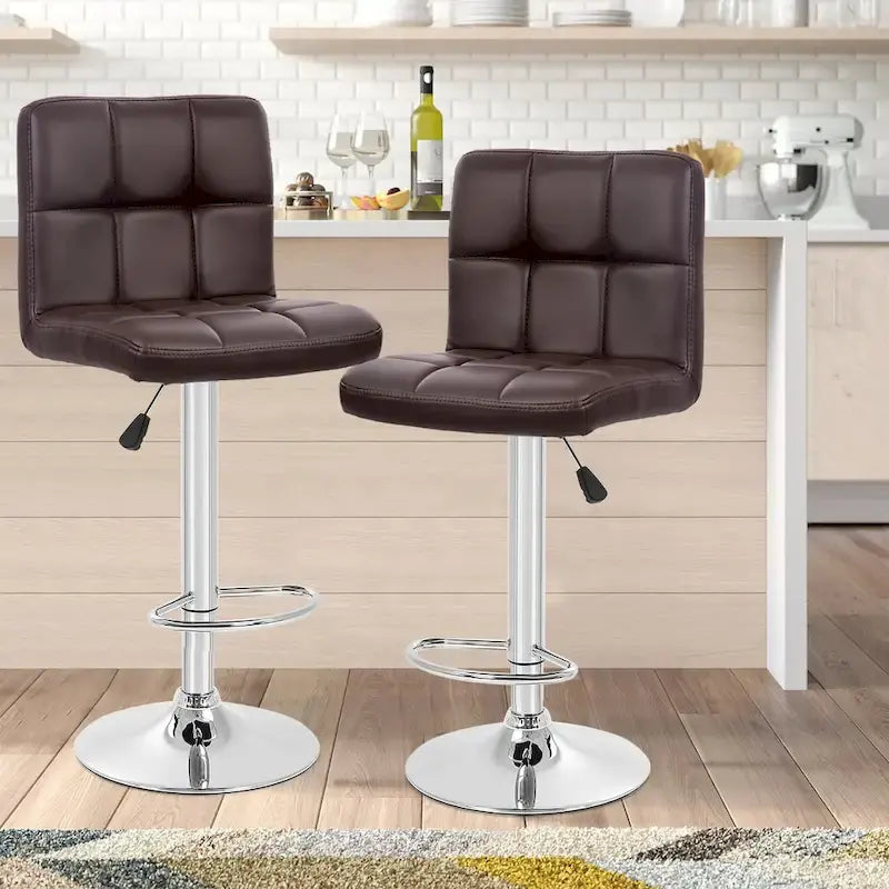 Sgabelli da Bar Girevoli Moderni in Similpelle PU con Altezza Regolabile (Set di 2)