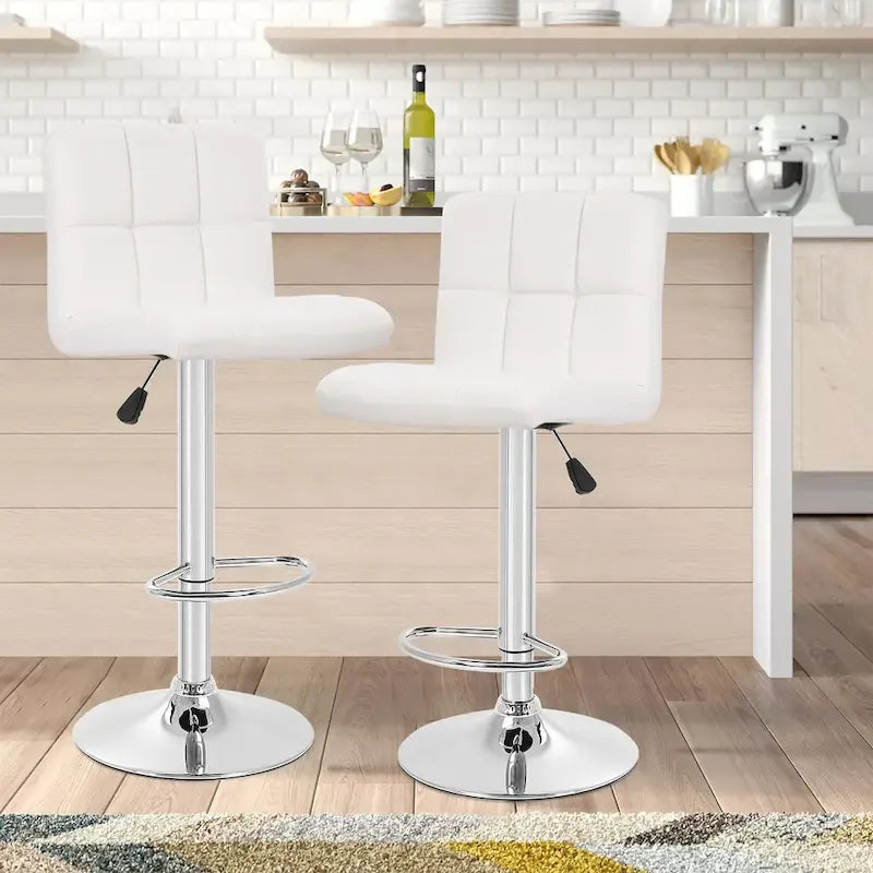 Sgabelli da Bar Girevoli Moderni in Similpelle PU con Altezza Regolabile (Set di 2)