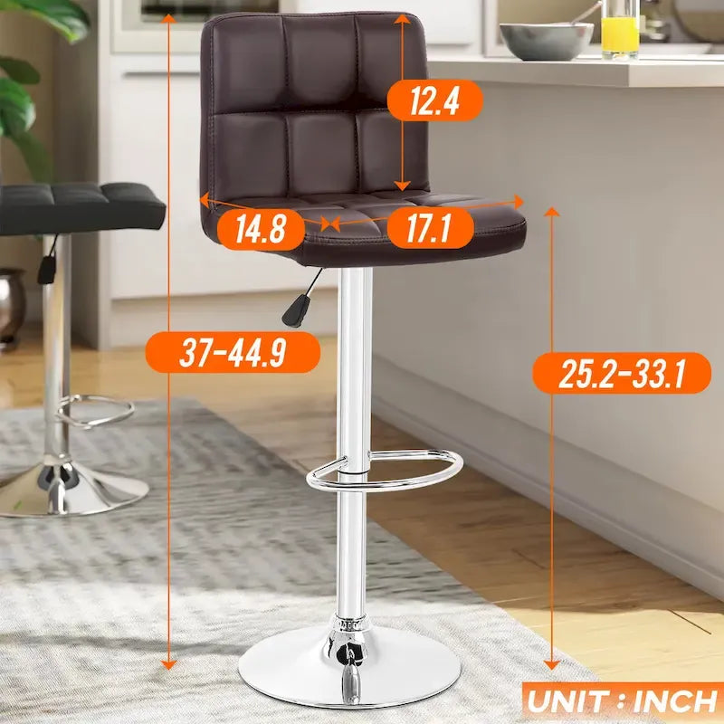 Sgabelli da Bar Girevoli Moderni in Similpelle PU con Altezza Regolabile (Set di 2)