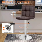 Sgabelli da Bar Girevoli Moderni in Similpelle PU con Altezza Regolabile (Set di 2)