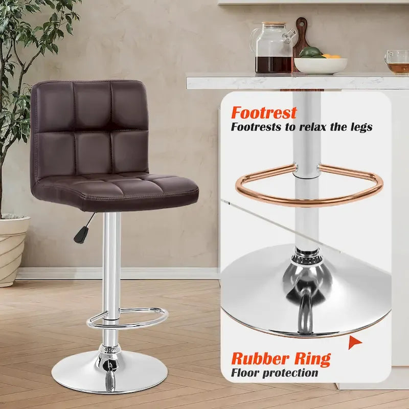 Sgabelli da Bar Girevoli Moderni in Similpelle PU con Altezza Regolabile (Set di 2)