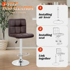 Sgabelli da Bar Girevoli Moderni in Similpelle PU con Altezza Regolabile (Set di 2)