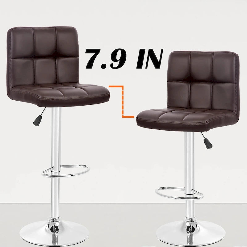 Sgabelli da Bar Girevoli Moderni in Similpelle PU con Altezza Regolabile (Set di 2)