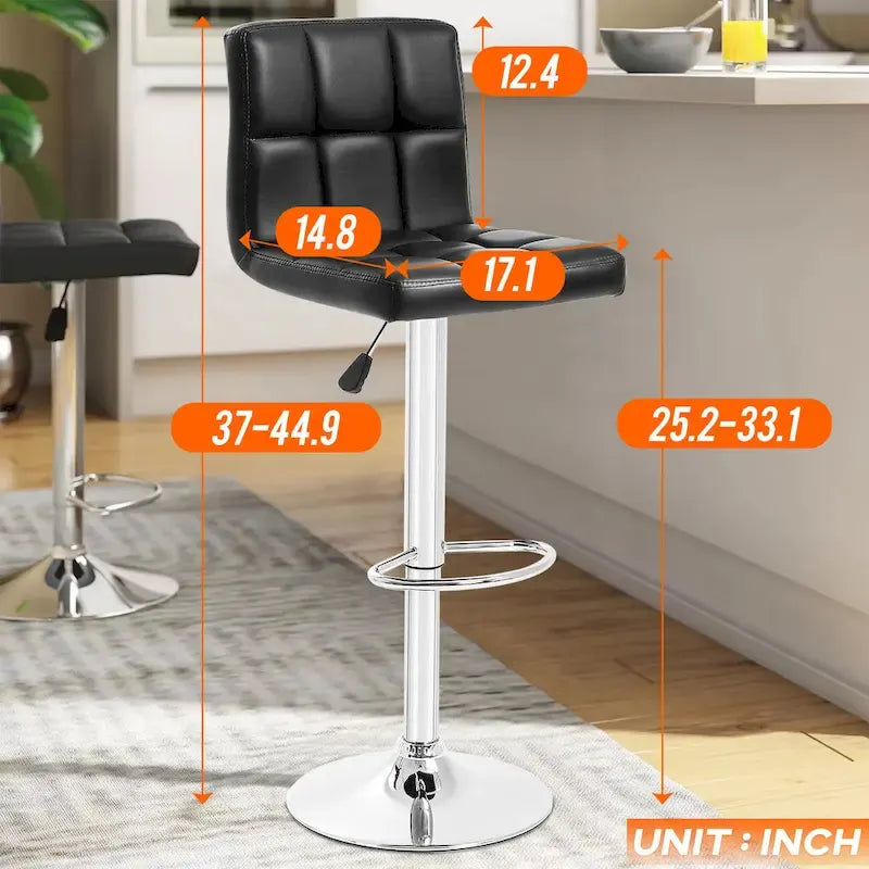 Sgabelli da Bar Girevoli Moderni in Similpelle PU con Altezza Regolabile (Set di 2)