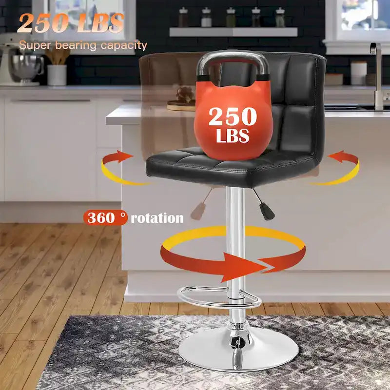 Sgabelli da Bar Girevoli Moderni in Similpelle PU con Altezza Regolabile (Set di 2)