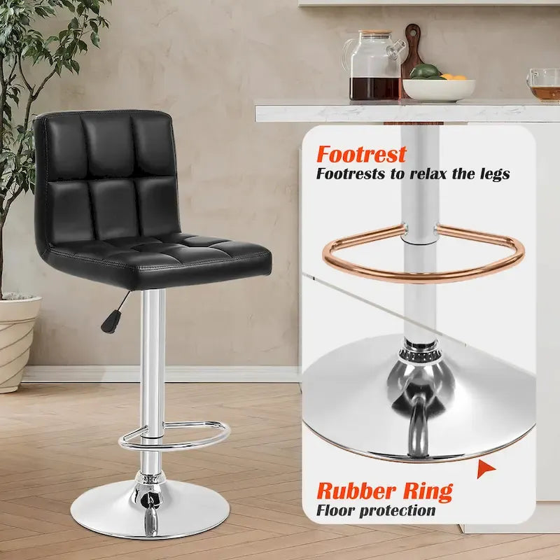 Sgabelli da Bar Girevoli Moderni in Similpelle PU con Altezza Regolabile (Set di 2)
